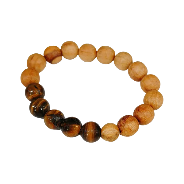 bracelet Palo Santo et oeil de tigre 1 | Dans les yeux de Gaïa