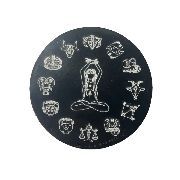 Disque en Sélénite signes astrologiques | Dans les Yeux de Gaïa