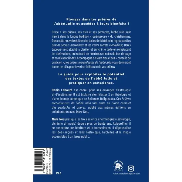 Prières merveilleuses de l'Abbé Julio quatrième de couverture| Dans les Yeux de Gaïa