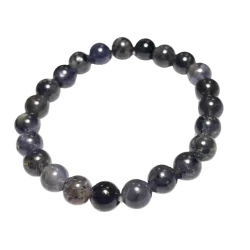 Bracelet en Cordiérite 8mm - Lithothérapie |Dans les Yeux de Gaïa
