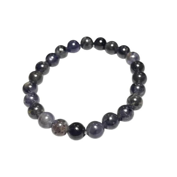 Bracelet en Cordiérite 8mm - Lithothérapie |Dans les Yeux de Gaïa