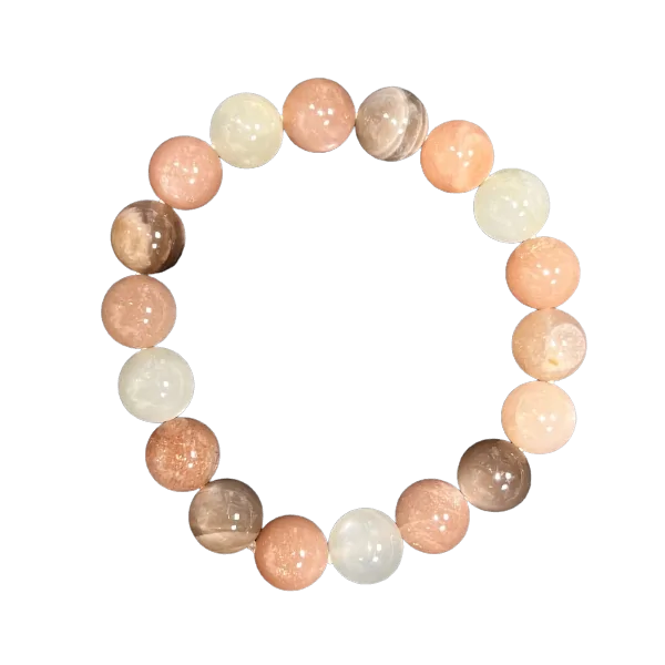 Bracelet Pierre de Lune multicolore 10mm| Dans les Yeux de Gaïa 2