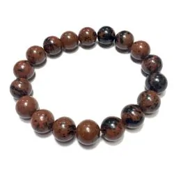 Bracelet Obsidienne Acajou 10mm - Lithothérapie & minéraux |Dans les Yeux de Gaïa