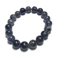 Bracelet en Cordiérite 10mm - Lithothérapie & minéraux |Dans les Yeux de Gaïa