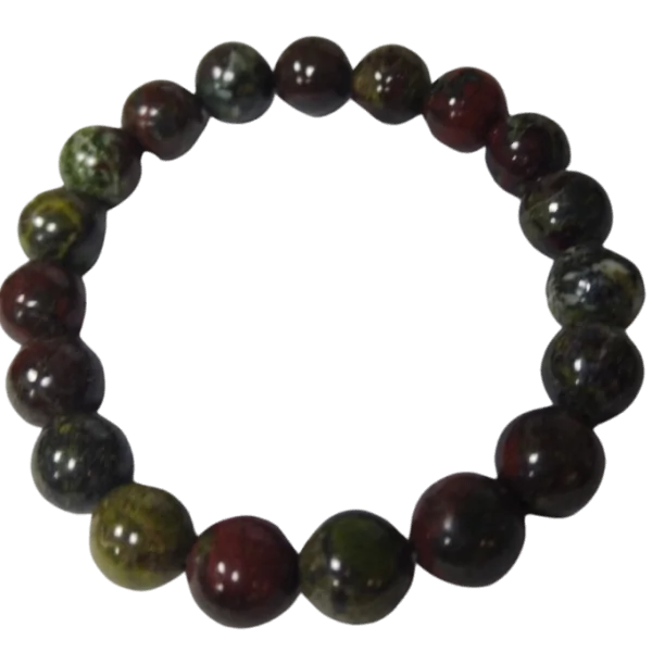 Bracelet Jaspe Sang de Dragon 10mm - Lithothérapie - Bien-être- 1 | Dans les Yeux de Gaïa