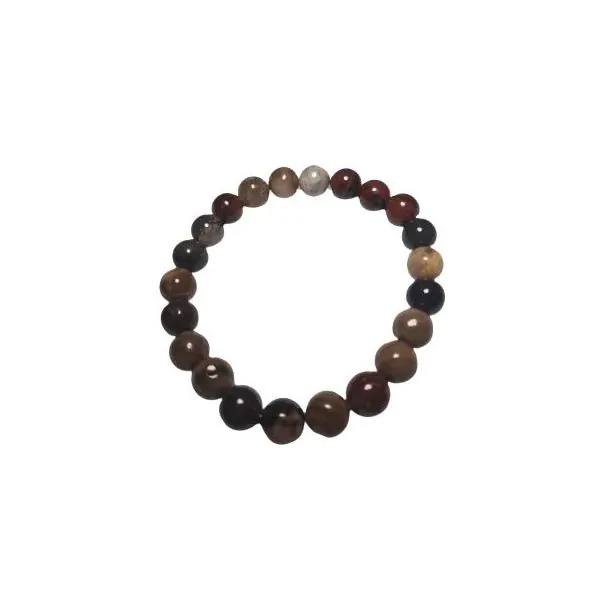 Bracelet en Agate Fossile 8mm - Lithothérapie - Bien-être - 1 | Dans les Yeux de Gaïa