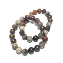 Bracelet en Agate Fossile 10mm