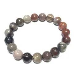 Bracelet en Agate fossile 10mm - Lithothérapie |Dans les Yeux de Gaïa