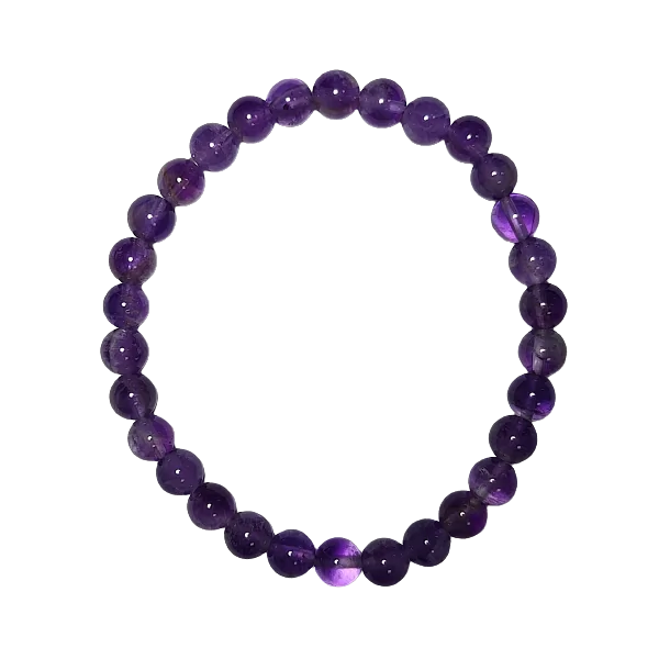 Bracelet en Améthyste 6mm 1 | Dans les yeux de Gaïa