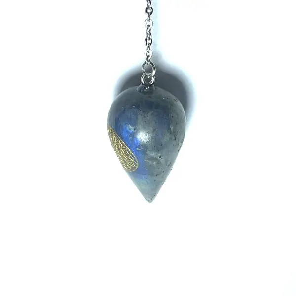 Pendule en Labradorite avec Fleur de vie 2| Dans les Yeux de Gaïa