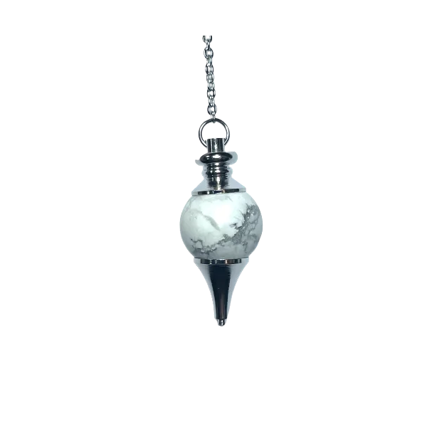 Pendule boule en Howlite 1| Dans les Yeux de Gaïa