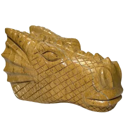 Tête de Dragon Chamanique en Jaspe Jaune |Dans les Yeux de Gaïa 1