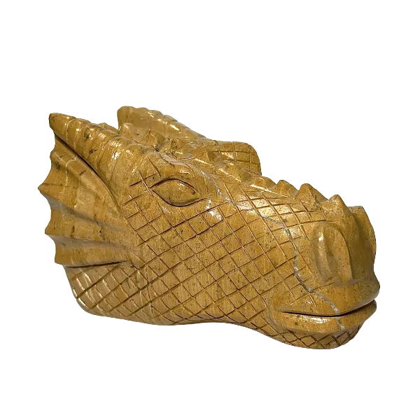 Tête de Dragon Chamanique en Jaspe Jaune |Dans les Yeux de Gaïa 1