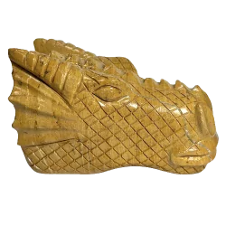 Tête de Dragon en Jaspe Jaune