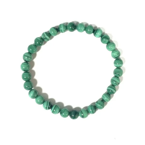 Bracelet en Malachite 6mm | Bracelets en Pierres | Dans les yeux de Gaïa