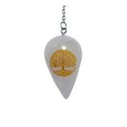 Pendule goutte Quartz Rose et Arbre de vie 4| Dans les Yeux de Gaïa