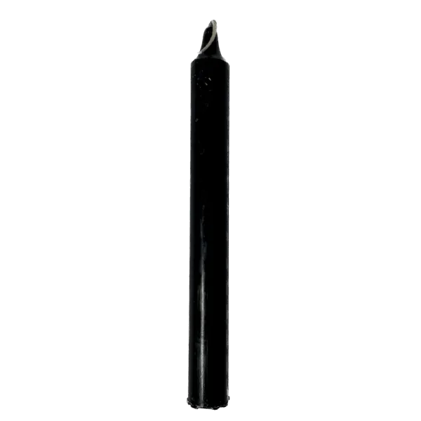 Bougie noire type chandelle pour rituels | Dans les Yeux de Gaïa