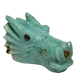 Tête de dragon chamanique en Amazonite | Dans les yeux de Gaïa 1