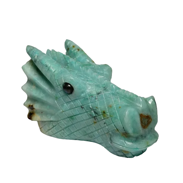 Tête de dragon chamanique en Amazonite | Dans les yeux de Gaïa 1