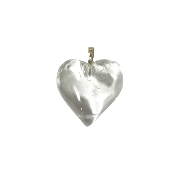 Pendentif coeur cristal de roche grand modèle | Dans les Yeux de Gaïa