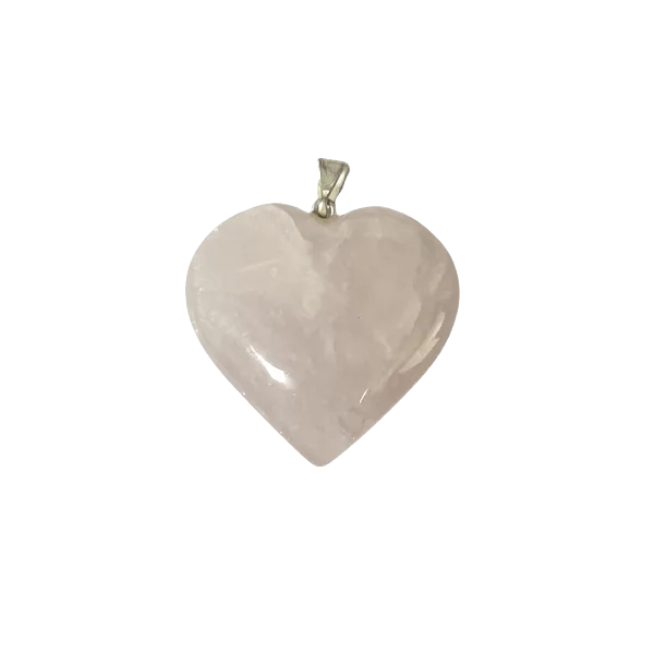 Pendentif en Quartz rose en coeur 1 | Dans les Yeux de Gaïa