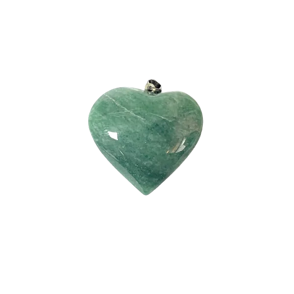 Pendentif coeur en Aventurine verte | Dans les Yeux de Gaïa
