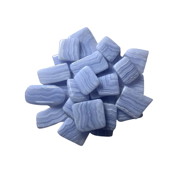 Calcédoine bleue ou Agate Lace | Pierres roulées | Dans les yeux de Gaïa