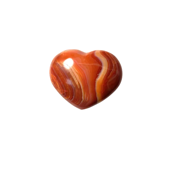 Petit coeur en Cornaline | Pierres roulées | Dans les yeux de Gaïa