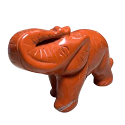 Éléphant en Jaspe Rouge 1 - Sculptures |Dans les Yeux de Gaïa