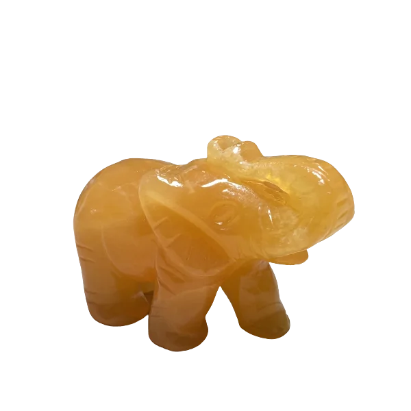 Éléphant en Calcite jaune |Dans les Yeux de Gaïa