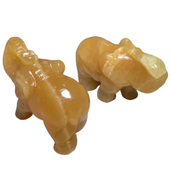 Éléphant en Calcite Jaune
