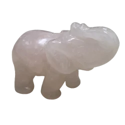 Éléphant en Quartz rose |Dans les Yeux de Gaïa