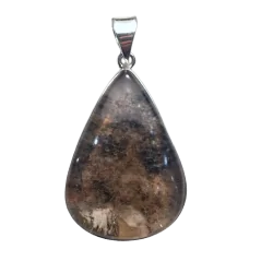 Pendentif en Lodolite sertie Argent 925 - Lithothérapie - Face | Dans les Yeux de Gaïa