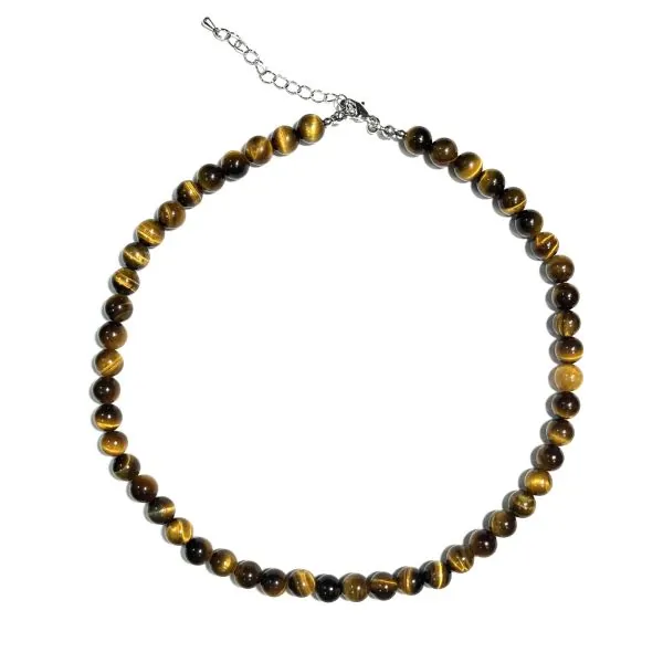 Collier en Œil de tigre 8mm| Dans les Yeux de Gaïa
