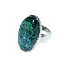 Bague en Chrysocolle sertie...