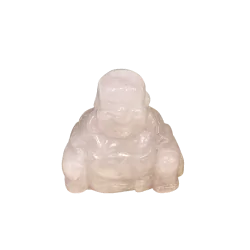 Petit Bouddha rieur en Quartz rose |Dans les Yeux de Gaïa