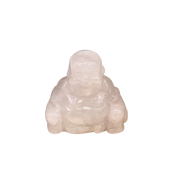 Petit Bouddha rieur en Quartz rose |Dans les Yeux de Gaïa