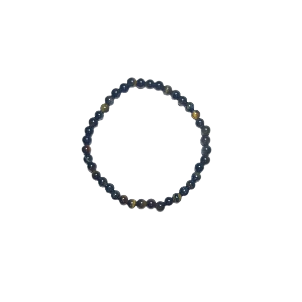 Bracelet en Oeil de Faucon 4mm taille Enfant - Lithothérapie - Bien-être - 1 | Dans les Yeux de Gaïa