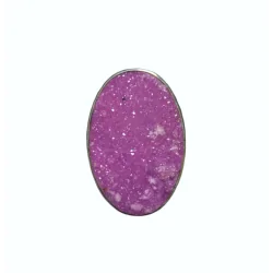 Bague en Cobalto-calcite sertie Argent 925 - Face 1 | Dans les Yeux de Gaïa