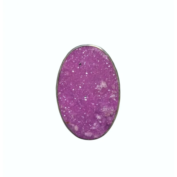 Bague en Cobalto-calcite sertie Argent 925 - Face 1 | Dans les Yeux de Gaïa