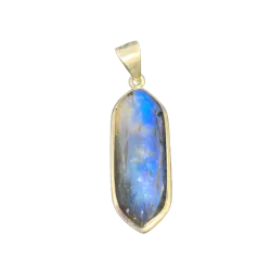 Pendentif en Labradorite sertie sur Argent 925 |Dans les Yeux de Gaïa 1