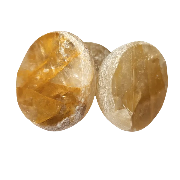 Galet Quartz Jaune 1 Face Polie - Dans les Yeux de Gaïa 1