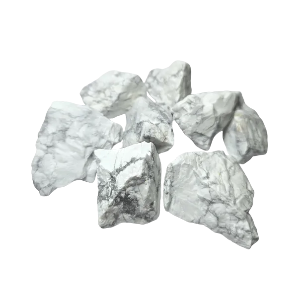 Howlite Brute 1 - Lithothérapie & Clarification |Dans les Yeux de Gaïa - Vue d'ensemble