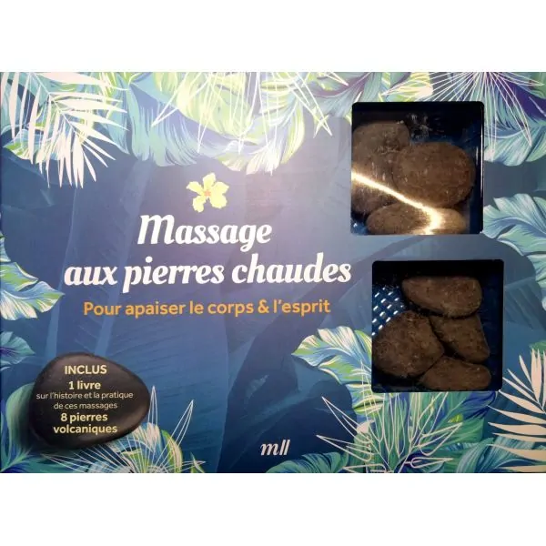 Massage aux pierres chaudes - Coffret - Face | Livres sur le Bien-Être | Dans les yeux de Gaïa