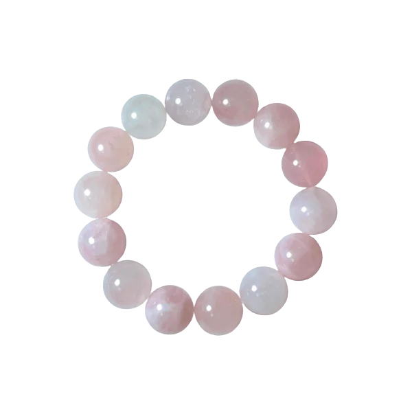 Bracelet en Quartz rose 14mm | Dans les Yeux de Gaïa