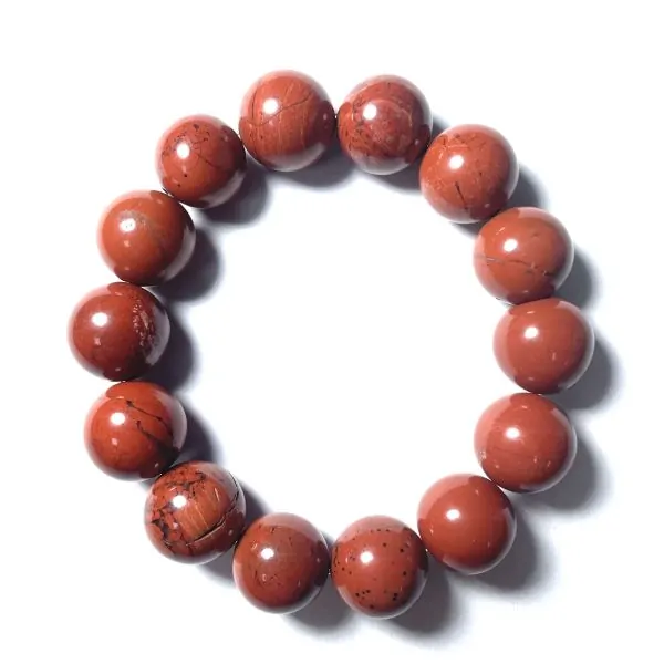 Bracelet en Jaspe Rouge 14mm | Bracelets en Pierres | Dans les yeux de Gaïa