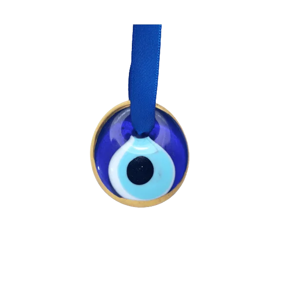 Nazar Boncuk - Oeil Bleu de Protection (Rond Doré). Face 1 | Amulettes, talismans | Dans les yeux de Gaïa