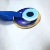 Nazar Boncuk - Oeil Bleu de Protection (Rond Doré). Face 3 | Amulettes, talismans | Dans les yeux de Gaïa