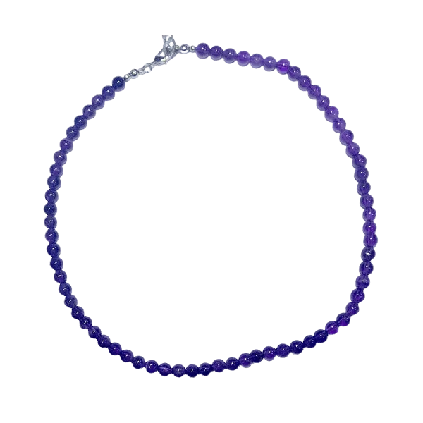 Collier Améthyste Perles rondes 6 mm - 1 | Bijoux métal | Dans les yeux de Gaïa