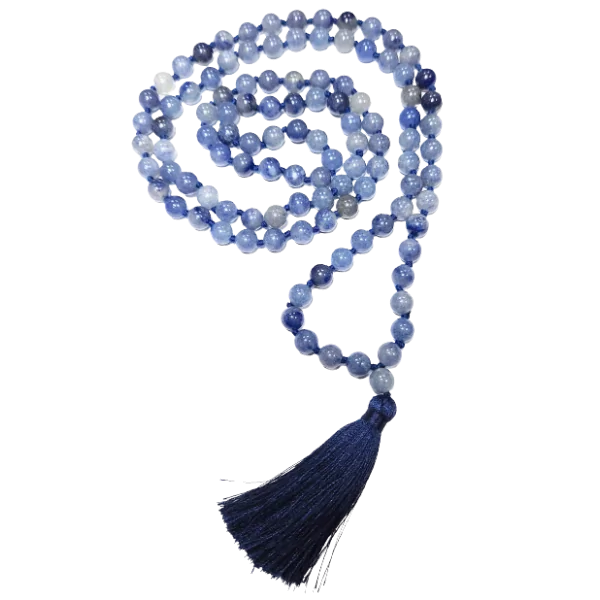 Mala 108 perles en Aventurine Bleue - Minéraux | Dans les yeux de Gaïa